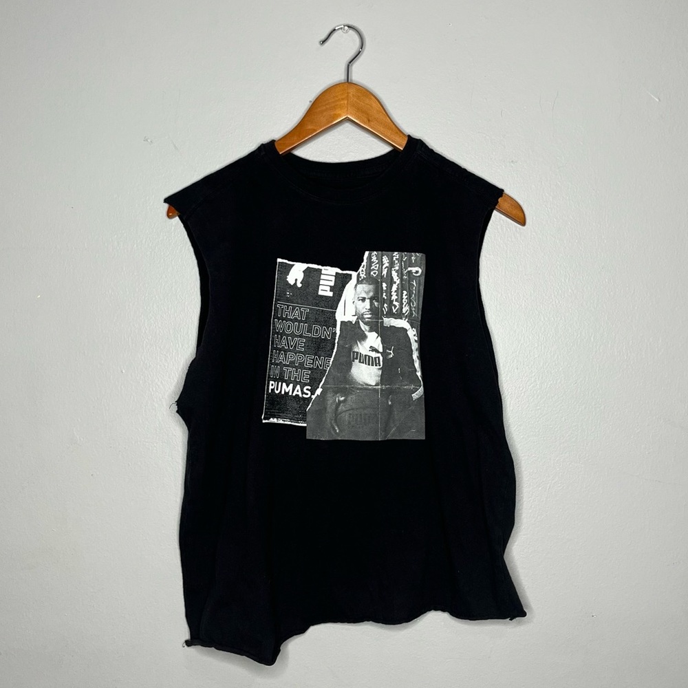 Puma Basketball Graphic Cut Off Black Muscle Tee A
